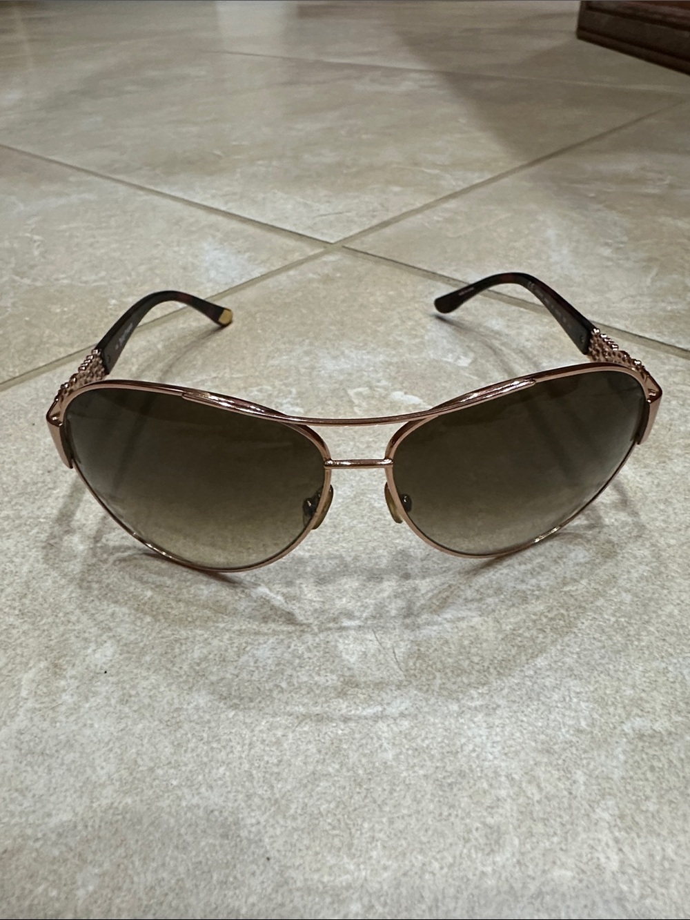 Juicy Couture Women's Aviator Sunglasses in Rose Gold - Polarized Lens